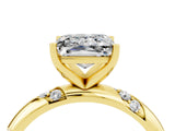 Yellow gold Princess Cut Solitaire Diamond Engagement Ring with Twisted Pave Band and Four-Prong Setting_4