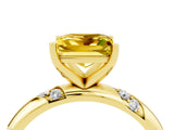 Yellow gold Princess Cut Solitaire Diamond Engagement Ring with Twisted Pave Band and Four-Prong Setting_4