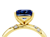 Yellow gold Princess Cut Solitaire Diamond Engagement Ring with Twisted Pave Band and Four-Prong Setting_4
