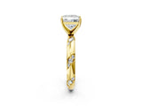 Yellow gold Princess Cut Solitaire Diamond Engagement Ring with Twisted Pave Band and Four-Prong Setting_5