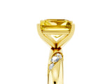 Yellow gold Princess Cut Solitaire Diamond Engagement Ring with Twisted Pave Band and Four-Prong Setting_5