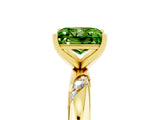 Yellow gold Princess Cut Solitaire Diamond Engagement Ring with Twisted Pave Band and Four-Prong Setting_5