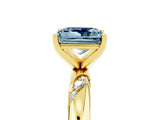 Yellow gold Princess Cut Solitaire Diamond Engagement Ring with Twisted Pave Band and Four-Prong Setting_5