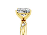 Yellow gold Princess Cut Solitaire Diamond Engagement Ring with Twisted Pave Band and Four-Prong Setting_5