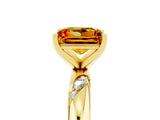 Yellow gold Princess Cut Solitaire Diamond Engagement Ring with Twisted Pave Band and Four-Prong Setting_5