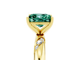 Yellow gold Princess Cut Solitaire Diamond Engagement Ring with Twisted Pave Band and Four-Prong Setting_5