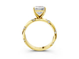 Yellow gold Princess Cut Solitaire Diamond Engagement Ring with Twisted Pave Band and Four-Prong Setting_6