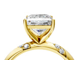 Yellow gold Princess Cut Solitaire Diamond Engagement Ring with Twisted Pave Band and Four-Prong Setting_7
