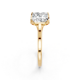 18K Yellow Gold 1.00 Carat D VS1 Princess Cut Solitaire Diamond Ring with Flower-Prong Setting and Classic Band