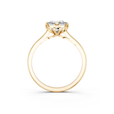 18K Yellow Gold 1.00 Carat D VS1 Princess Cut Solitaire Diamond Ring with Flower-Prong Setting and Classic Band