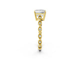 Yellow gold Princess Cut Solitaire Diamond Ring with Infinity Twist Band and Four-Prong Setting_11