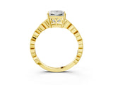 Yellow gold Princess Cut Solitaire Diamond Ring with Infinity Twist Band and Four-Prong Setting_12