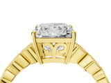 Yellow gold Princess Cut Solitaire Diamond Ring with Infinity Twist Band and Four-Prong Setting_13