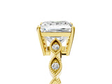 Yellow gold Princess Cut Solitaire Diamond Ring with Infinity Twist Band and Four-Prong Setting_14