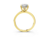 Yellow gold Princess Cut Solitaire Diamond Ring with Prong Setting and Plain Band_10