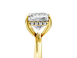 Yellow gold Princess Cut Solitaire Diamond Ring with Prong Setting and Plain Band_12