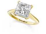 Yellow gold Princess Cut Solitaire Diamond Ring with Six-Prong Setting and Classic Band_4