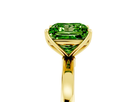 Yellow gold Princess Cut Solitaire Diamond Ring with Thin Band and Four-Prong Setting_5
