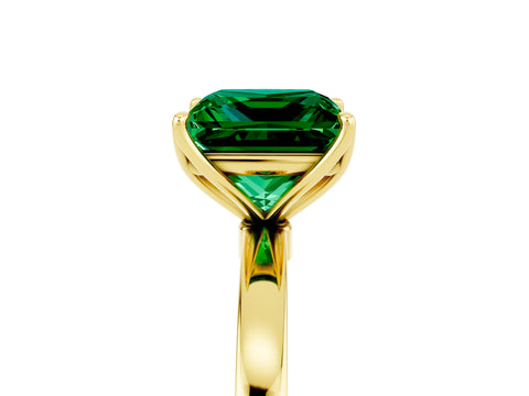 Yellow gold Princess Cut Solitaire Diamond Ring with Thin Band and Four-Prong Setting_5