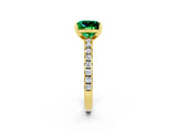 Yellow gold Princess Cut Solitaire Diamond with Pavé Band and Four-Prong Setting_2