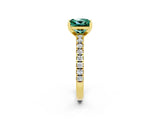 Yellow gold Princess Cut Solitaire Diamond with Pavé Band and Four-Prong Setting_2