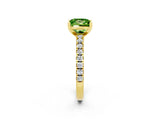 Yellow gold Princess Cut Solitaire Diamond with Pavé Band and Four-Prong Setting_2