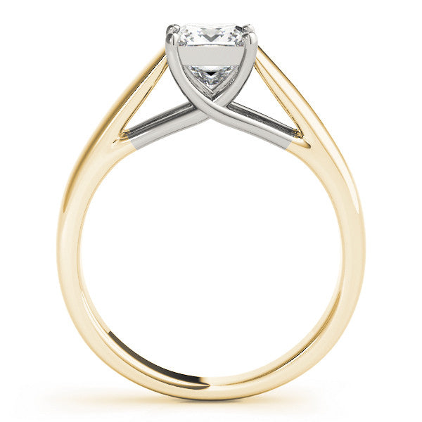 Yellow gold Princess Cut Solitaire Engagement Ring with Cathedral Setting and Four-Prong Setting 2