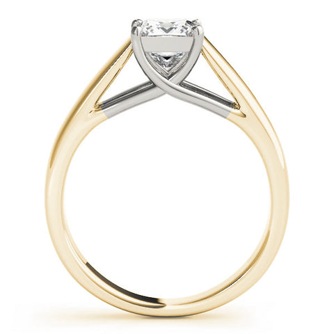 Yellow gold Princess Cut Solitaire Engagement Ring with Cathedral Setting and Four-Prong Setting 2