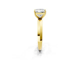 Yellow gold Princess Cut Solitaire Engagement Ring with Flat Band and Four-Prong Setting 1