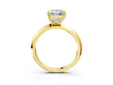 Yellow gold Princess Cut Solitaire Engagement Ring with Flat Band and Four-Prong Setting 4
