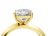 Yellow gold Princess Cut Solitaire Engagement Ring with Flat Band and Four-Prong Setting 5