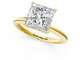 Yellow gold Princess Cut Solitaire Engagement Ring with Four-Prong Setting and Classic Band_42