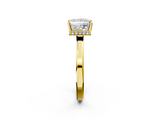 Yellow gold Princess Cut Solitaire Engagement Ring with Four-Prong Setting on a Classic Band_42