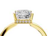 Yellow gold Princess Cut Solitaire Engagement Ring with Four-Prong Setting on a Classic Band_44