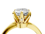 Yellow gold Princess Cut Solitaire Engagement Ring with Six-Prong Setting and Tapered Band_11