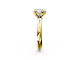 Yellow gold Princess Cut Solitaire Engagement Ring with Tapered Band and Four-Prong Setting 3