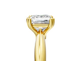 Yellow gold Princess Cut Solitaire Engagement Ring with Tapered Band and Four-Prong Setting