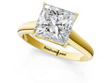 Yellow gold Princess Cut Solitaire Engagement Ring with Tapered Band and Four-Prong Setting_4
