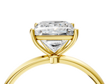 Yellow gold Princess Cut Solitaire Engagement Ring with Thin Band and Four-Prong Setting_10