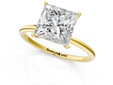 Yellow gold Princess Cut Solitaire Engagement Ring with Thin Band and Four-Prong Setting_7