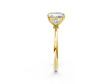 Yellow gold Princess Cut Solitaire Engagement Ring with Thin Band and Four-Prong Setting_8