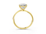 Yellow gold Princess Cut Solitaire Engagement Ring with Thin Band and Four-Prong Setting_9