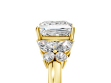 Yellow gold Princess Cut Solitaire Floral Diamond Ring with Four-Prong Setting_38