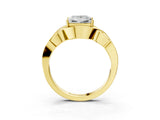 Yellow gold Princess Cut Solitaire Intertwined Band Prong Setting Ring_13