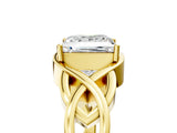 Yellow gold Princess Cut Solitaire Intertwined Band Prong Setting Ring_15
