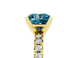 Yellow gold Princess Cut Solitaire Pave Diamond Engagement Ring with Four-Prong Setting_5