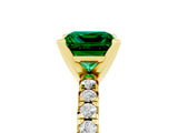 Yellow gold Princess Cut Solitaire Pave Diamond Engagement Ring with Four-Prong Setting_5