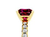 Yellow gold Princess Cut Solitaire Pave Diamond Engagement Ring with Four-Prong Setting_5