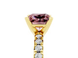 Yellow gold Princess Cut Solitaire Pave Diamond Engagement Ring with Four-Prong Setting_5