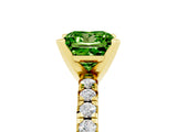 Yellow gold Princess Cut Solitaire Pave Diamond Engagement Ring with Four-Prong Setting_5